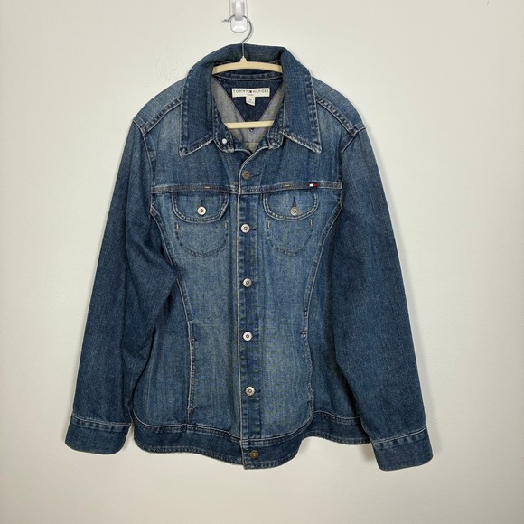 Tommy Hilfiger Jackets & Blazers - Tommy Hilfiger Denim Trucker Jacket Women's 2X Cotton Y2K Retro Minimalist Fall